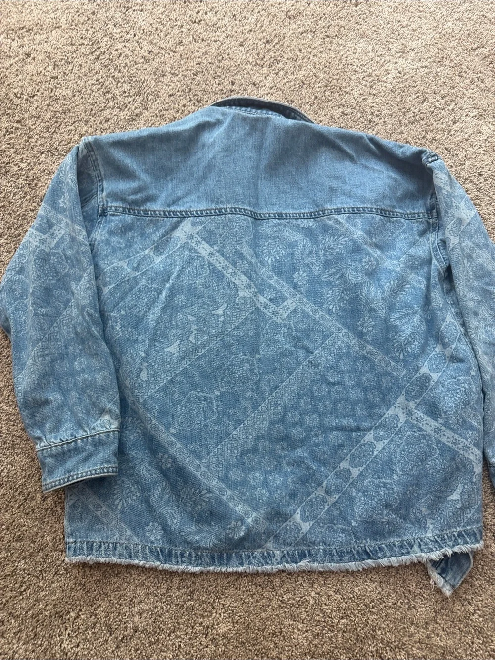 Tribal Jeans Vintage-Inspired Blue Denim Jacket - Women's Denim Coat, size large - Picture 5 of 5